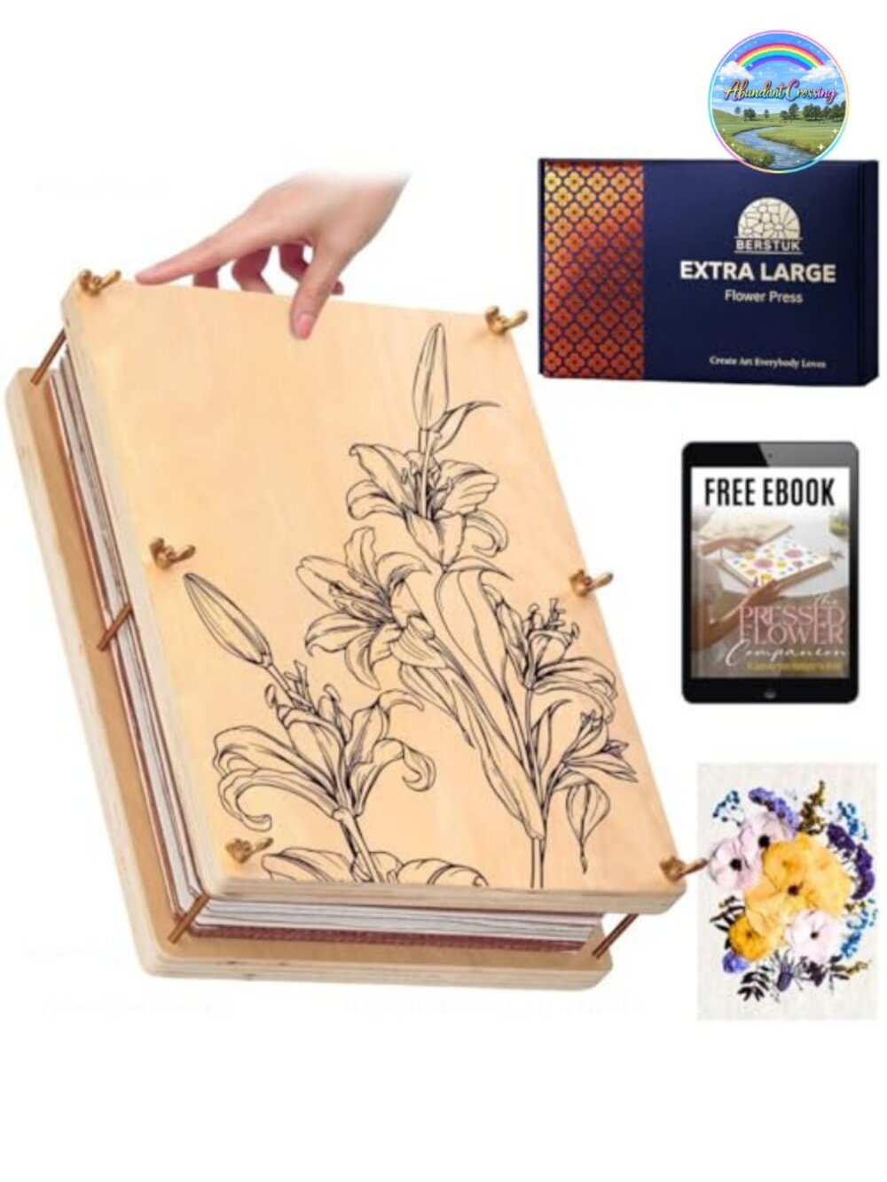 Extra Large Flower Press Kit Wooden 15"x11.4" Adult Craft Gift